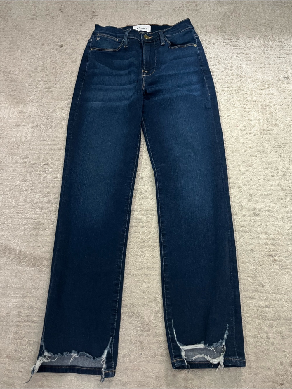 Frame Le High Straight Jeans - Cobbert Rips - Picture 2 of 9